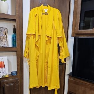 Masseys - Vibrant sunflower Yellow Drape duster jacket womens size 4X